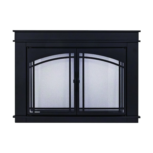 Fireplace Glass Doors Fenwick Large Black FN-5702BL - main